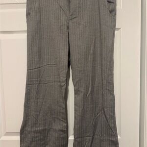 Cato Women's Gray Pinstripe Wide Leg Pants